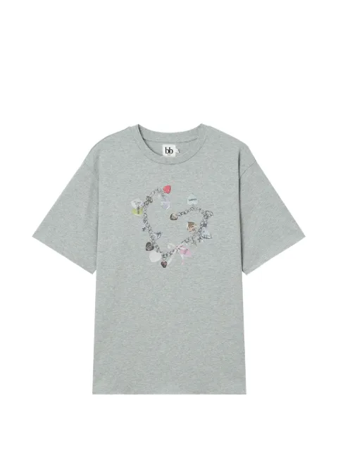 b+ab heart-print T-shirt Grey 6U675AS