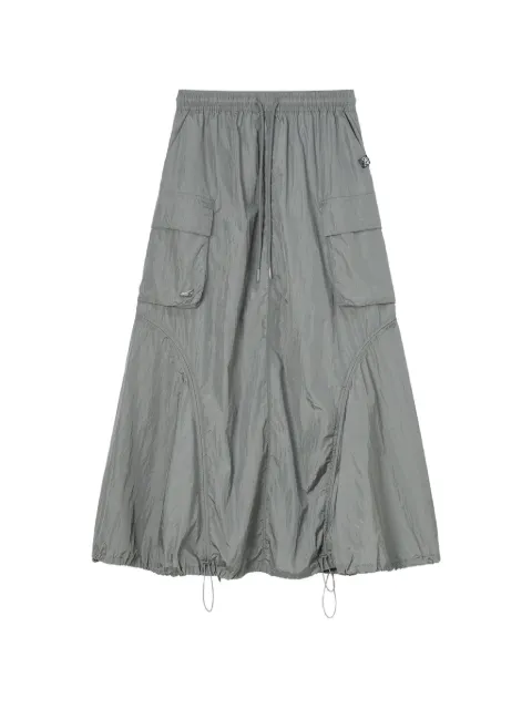 Mini Cream drawstring-hem cargo maxi skirt Grey 6UM119A