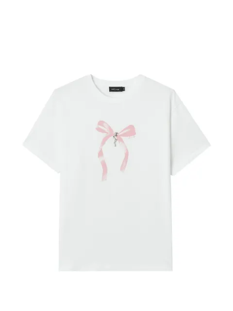 tout a coup bow-print crystal-embellished T-shirt White M641BU6