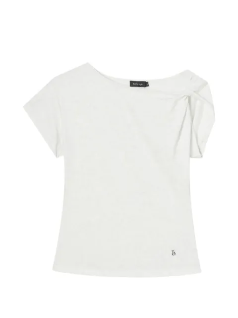 tout a coup knot-detail asymmetric-neck T-shirt Grey M630AU6
