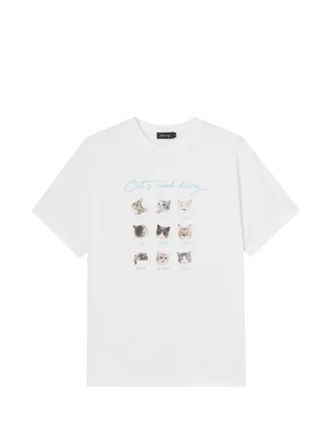 tout a coup graphic-print cotton T-shirt White M639AU6