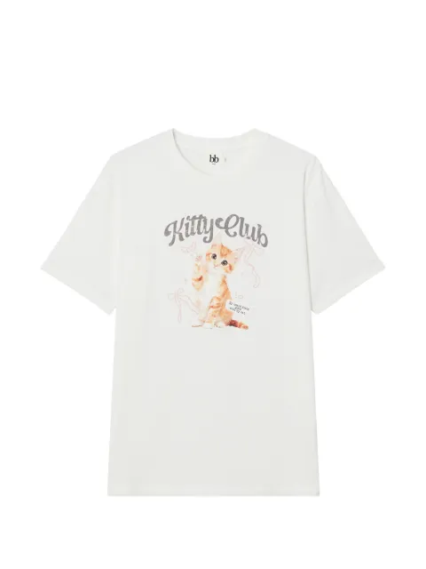 b+ab graphic-print drop-shoulder T-shirt White 6U676AS