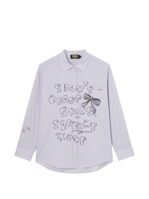 Mini Cream striped graphic-print shirt Purple 6UM115B