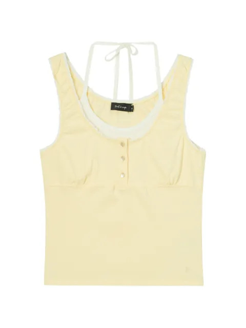 tout a coup layered-effect lace-trim top Yellow M638AU6