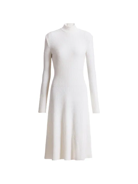 Balmain long ribbed knit dress White HF1RL245KK06