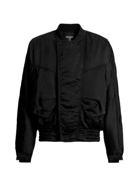Balmain bomber jacket in textured nylon Black HH1TFC65VI85