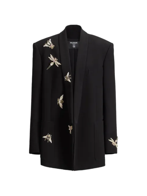 Balmain embroidered insect jacket Black HF1SJ165PD58