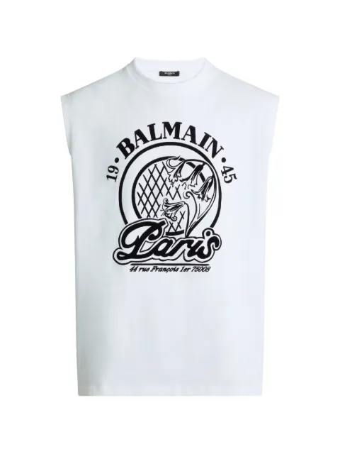 Balmain flocked Balmain Quilted tank top White HH1ED006BD68
