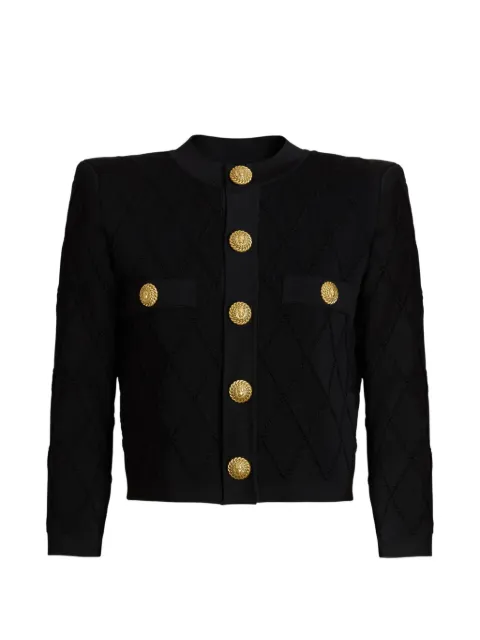 Balmain cropped knit cardigan Black HF1KL612KK20