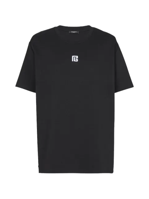 Balmain T-shirt with embroidered logo Black GH1EG000BC87