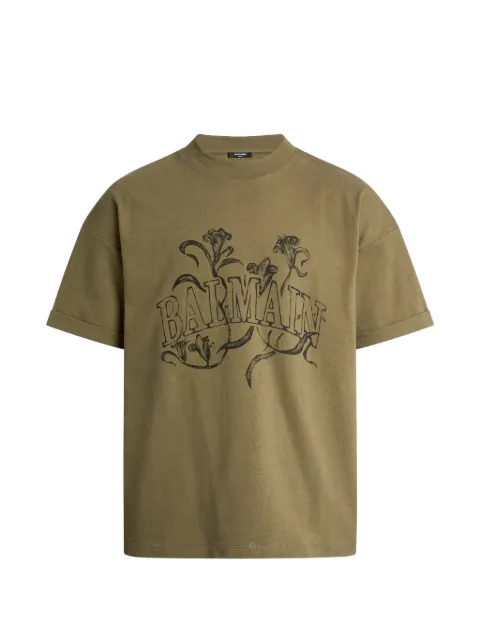 Balmain printed Balmain Bloom T-shirt Green HH1EG255BD67