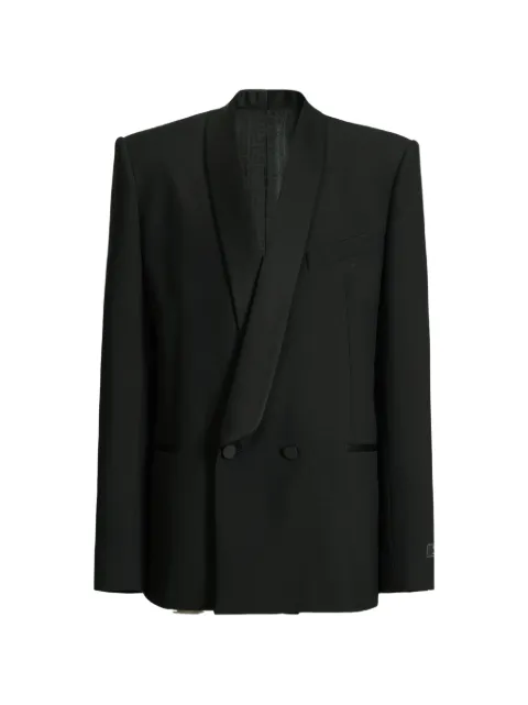 Balmain 2-button jacket in wool and satin Black HH1SJ075MI27
