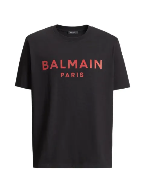 Balmain T-shirt with Balmain Paris print Black GH1EG000BD45