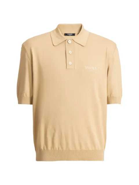 Balmain embroidered Balmain Vintage polo Neutrals HH1GB045KK24