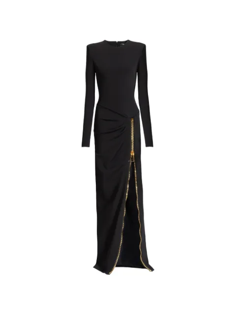 Balmain long slit dress with zip Black HF1RR834JL05