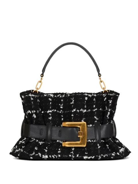 Balmain medium Anthem bag in tweed Black HN1KK990TEED
