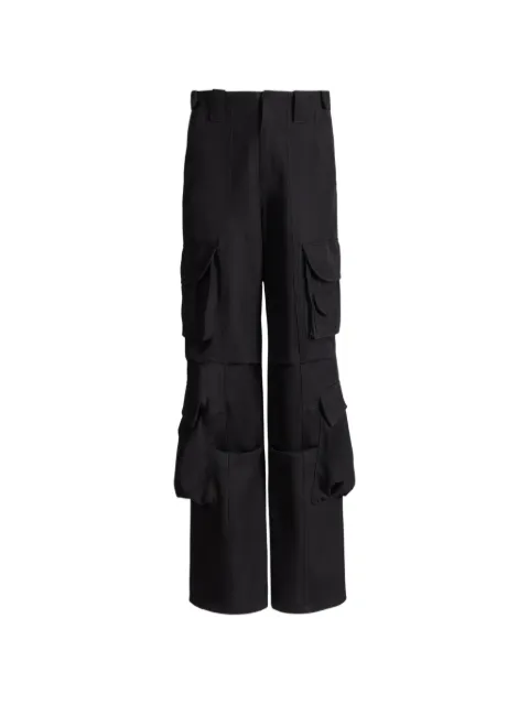 Balmain wool twill cargo pants Black HH1PQ485WD69