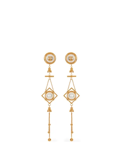 Balmain brass and pearl pendant earrings Gold HN1XI643MPLT