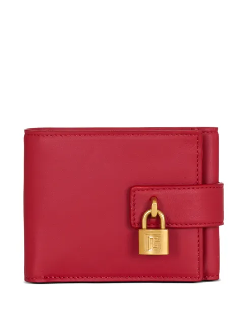 Balmain Pulse trifold smooth leather wallet Red HN1NE276LNSA