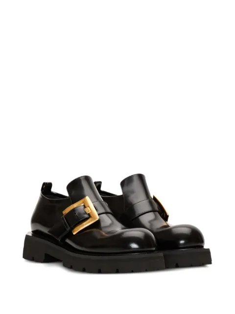 Balmain Anthem buckle leather loafers Black HN1UO280LSPZ