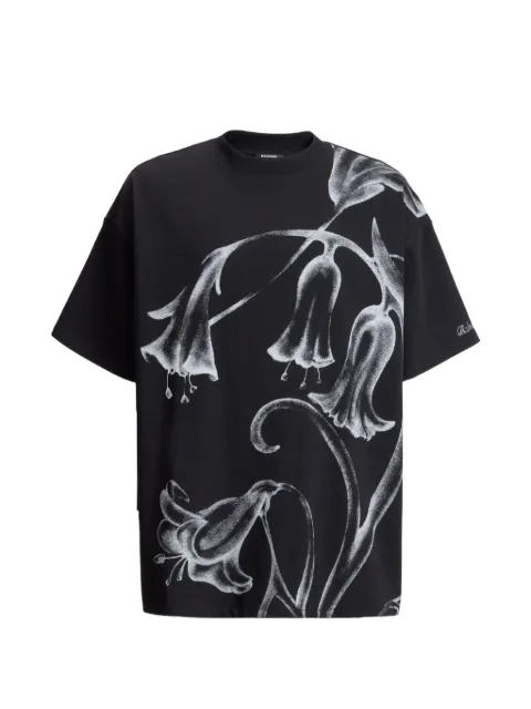 Balmain printed Balmain Flower T-shirt Black HH1EG230GF62