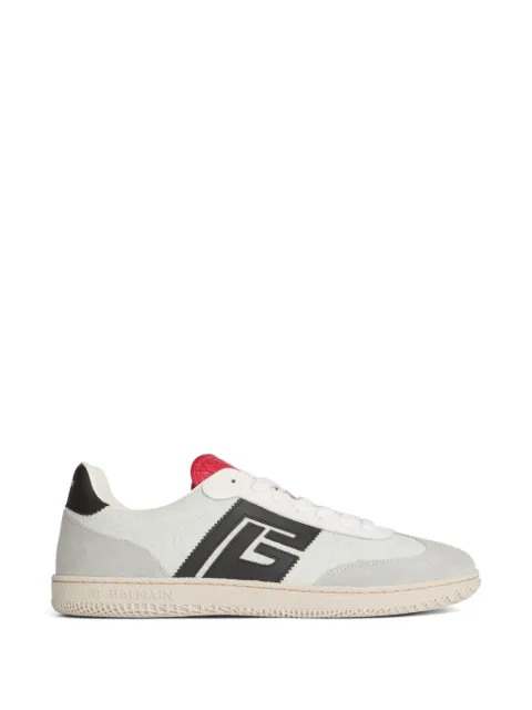 Balmain Swan suede and smooth-leather trainers White HM1VI360LHCA