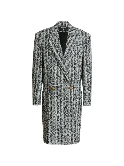 Balmain long tweed coat Black HF1UB165XM15