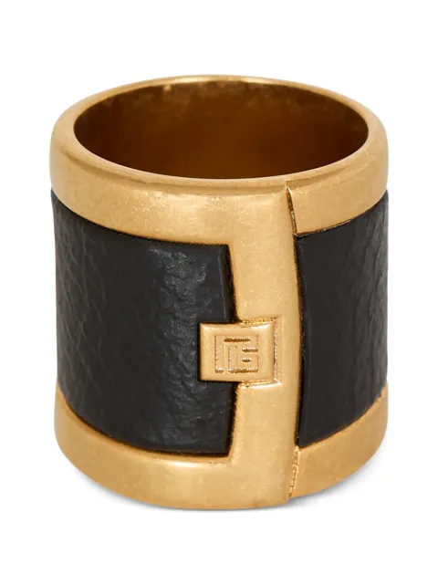 Balmain Anthem ring in brass and resin Gold HN1XR650MBED