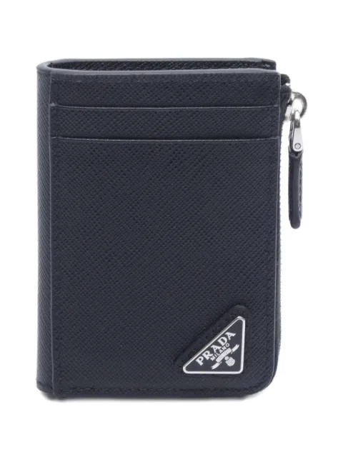 Prada Pre-Owned 2020s Saffiano-leather coin purse Black 1069245