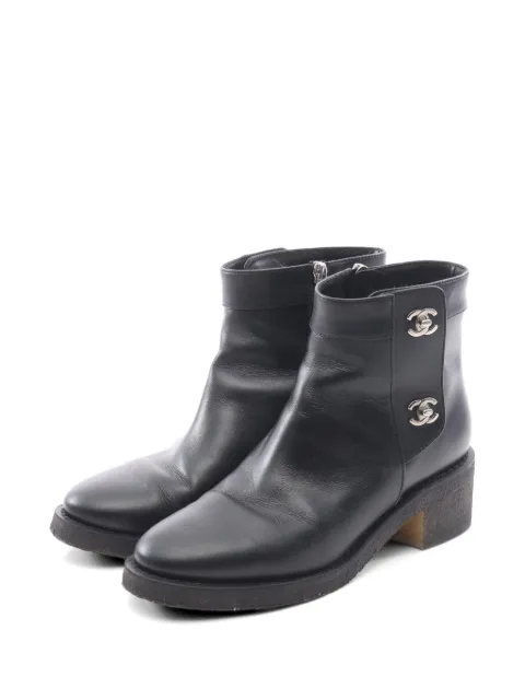 CHANEL Pre-Owned 1986-1988 Coco Mark boots Black 1062592
