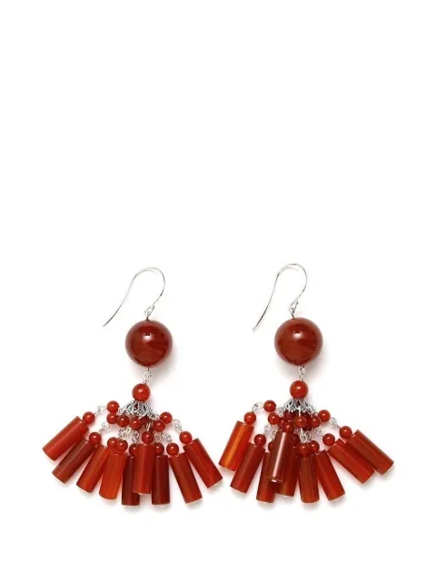 Sophie Buhai Flamenco carnelian tassel earrings Silver R25E02CA