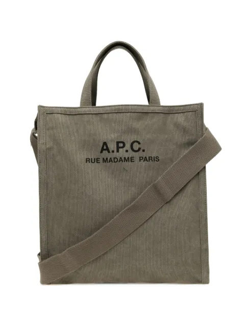 A.P.C. logo-print shoulder bag Green ACXBGBM1318MRKHX00F