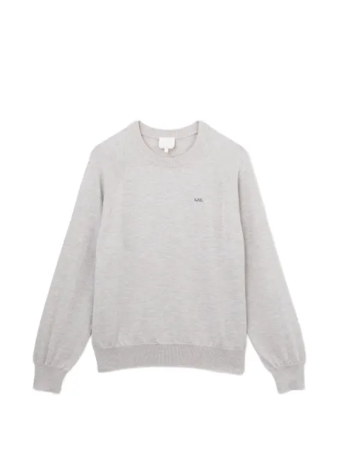 A.P.C. logo-print raglan-sleeve sweater Grey ACXKNH23480MRGYL00M