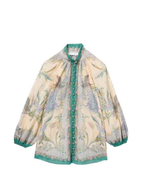 ZIMMERMANN Indra Billow floral-print shirt Neutrals 4538TSS262