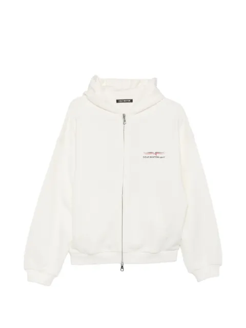COLE BUXTON logo-print zip-up hoodie White SS26SPZH290