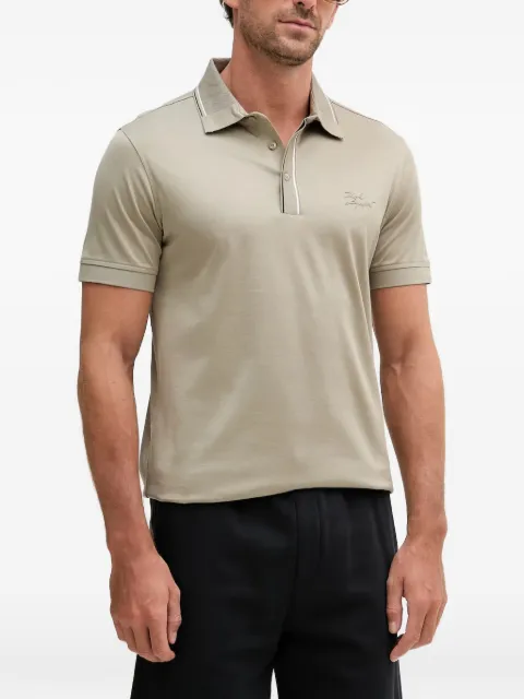 Karl Lagerfeld logo-embroidered tipped polo shirt Green 745002562200