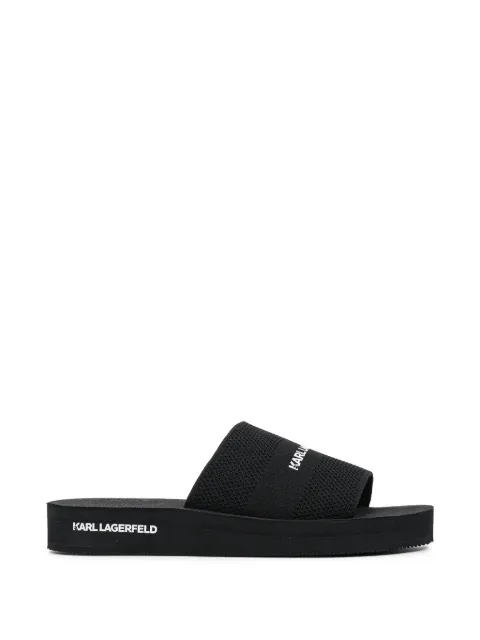 Karl Lagerfeld logo-print slides Black KL70506AK00