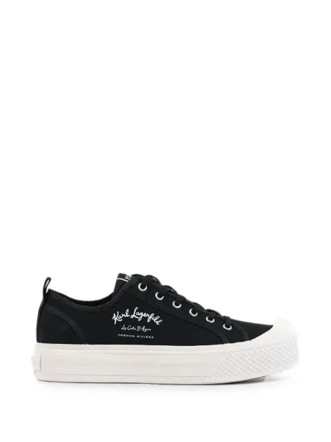 Karl Lagerfeld logo-embroidered platform sneakers Black KL60516