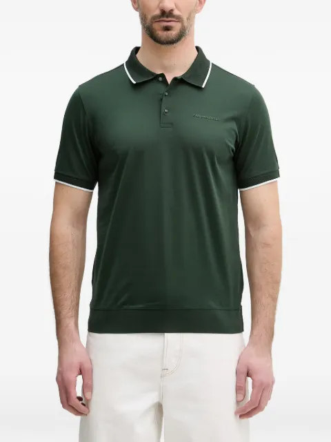 Karl Lagerfeld logo-print tipped polo shirt Green 745080562200