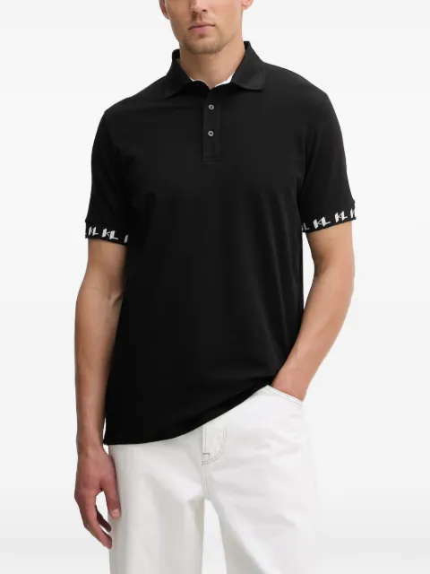 Karl Lagerfeld logo-tape polo shirt Black 745020562221