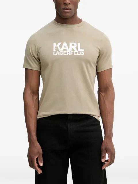 Karl Lagerfeld logo-print short-sleeve T-shirt Neutrals 755780562235
