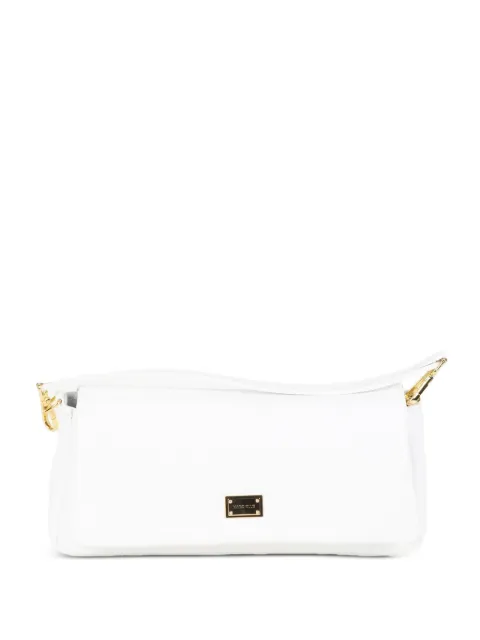 Marc Ellis logo-plaque Virginia clutch bag White VIRGINIAMOBG