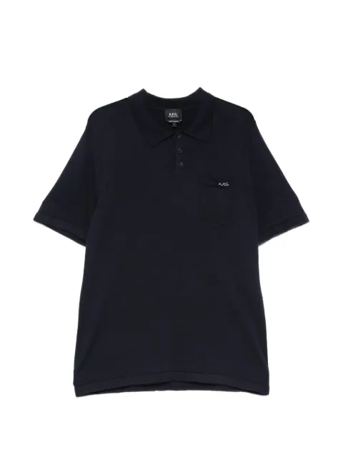 A.P.C. logo-embroidered pocket polo shirt Blue WVBEPH23479