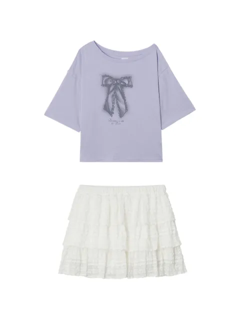 b+ab bow-print tiered set Purple 6U662AS