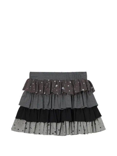 Mini Cream star-print tiered mini skirt Grey 6UM647A