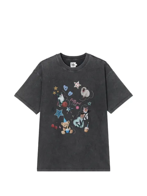 b+ab graphic-print cotton T-shirt Grey 6U678AS