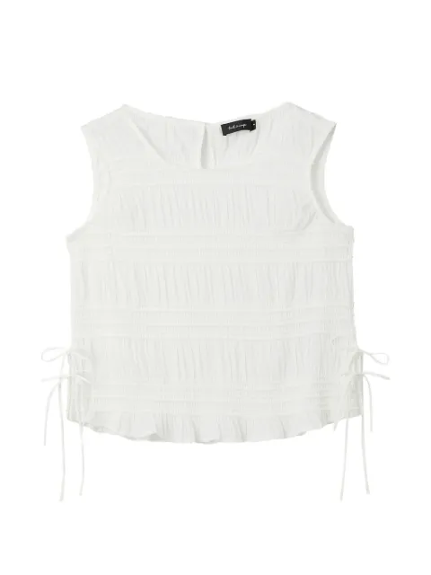 tout a coup shirred side-tie blouse White M132AU6