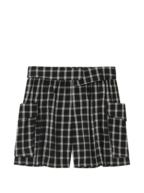 b+ab check-pattern shorts Black 6U192AS
