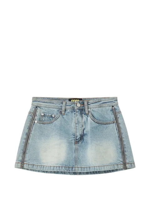 Mini Cream zip-detail star-patch mini skirt Blue 6UM118A
