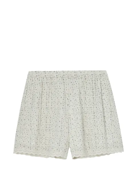 tout a coup floral-print broderie-anglaise shorts White M141AU6